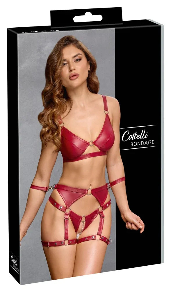 Cottelli Bondage - Crotchless Red Bondage Set | Cottelli BONDAGE - SIN&LACE | SIN&LACE