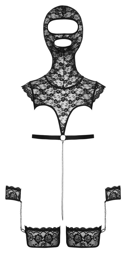 Bad Kitty - Open Cup Lace Top and Head Mask | Bad Kitty - SIN&LACE | SIN&LACE