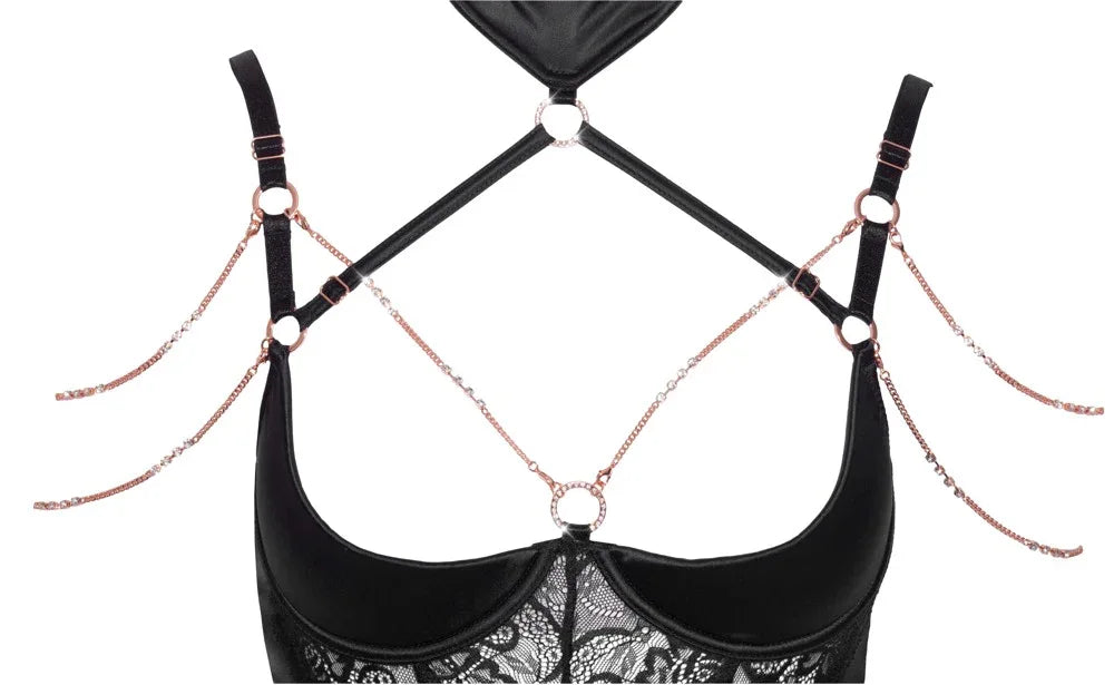 Abierta Fina - Satin Bodysuit | Abierta Fina - SIN&LACE | SIN&LACE