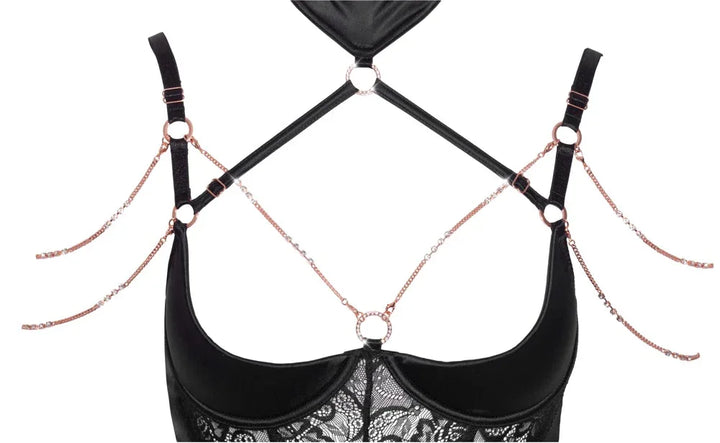 Abierta Fina - Satin Bodysuit | Abierta Fina - SIN&LACE | SIN&LACE