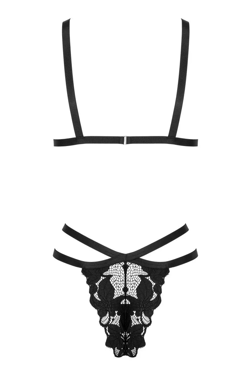 Kanten set met triangelbeha en bandjes