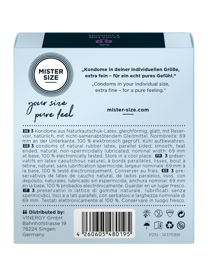 MISTER SIZE 69mm Condooms 3pcs