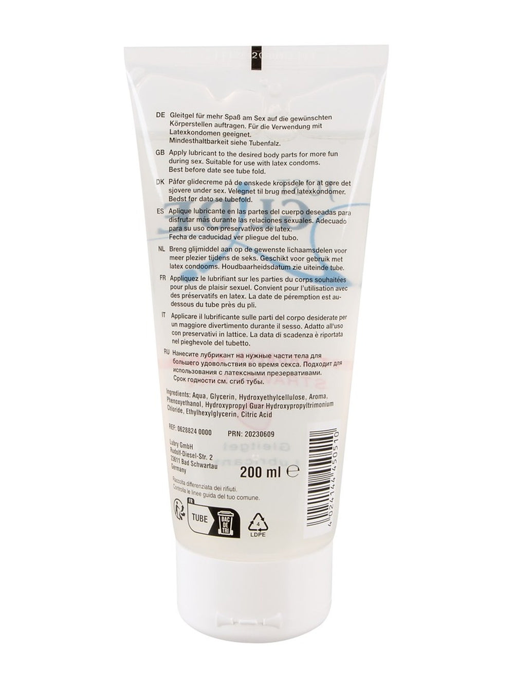 Just Glide Strawberry glijmiddel 200 ml