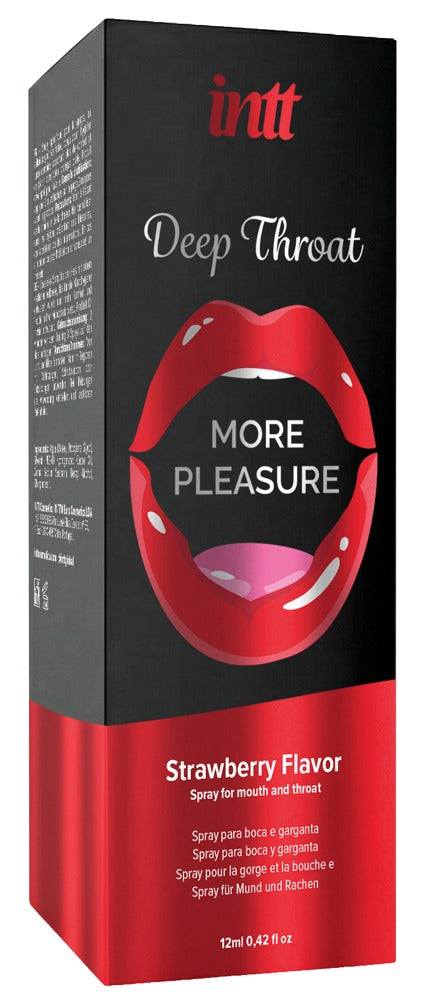 intt Deep Throat Aardbei Spray 12 ml verpakking