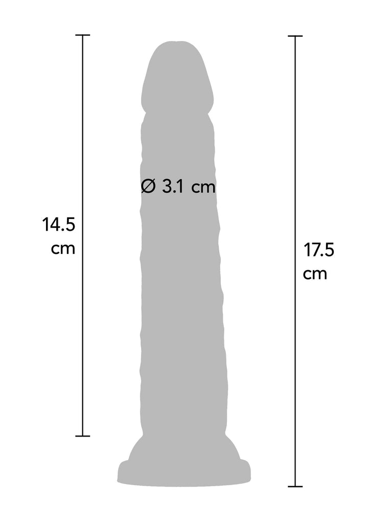 Deluxe Dual Density Dong TPE 17.5 cm - Huidskleur - afbeelding 4