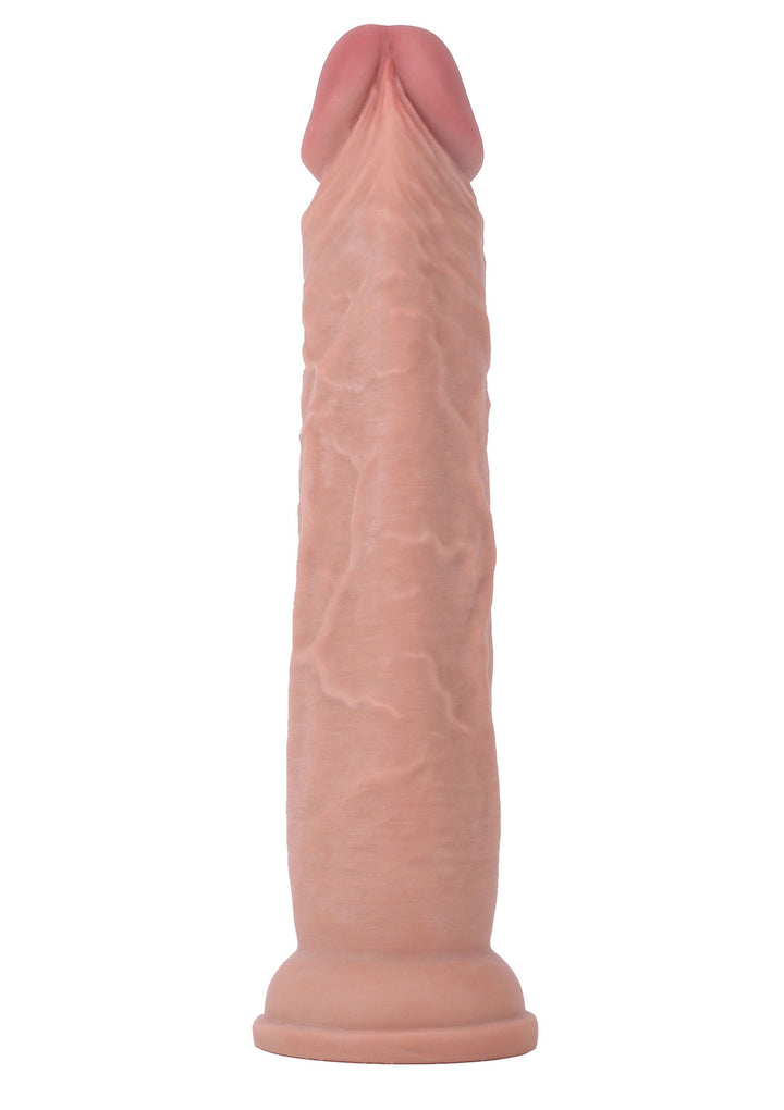 Deluxe Dual Density Dong TPE 26 cm - Huidskleur - afbeelding 6