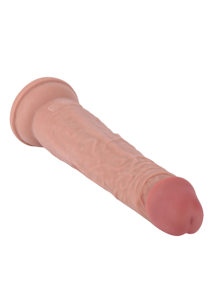 Deluxe Dual Density Dong TPE 26 cm - Huidskleur - afbeelding 7