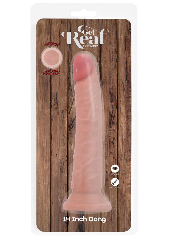 Deluxe Dual Density Dong TPE 26 cm - Huidskleur - afbeelding 3
