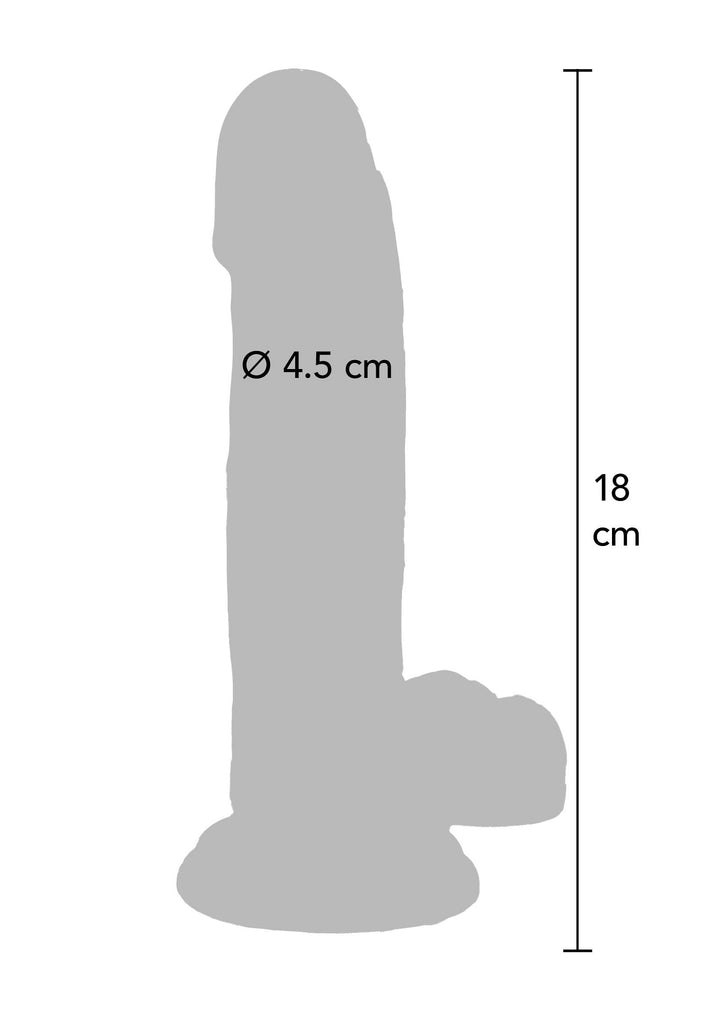 Clear Dildo TPE 18 cm - Transparant - afbeelding 4