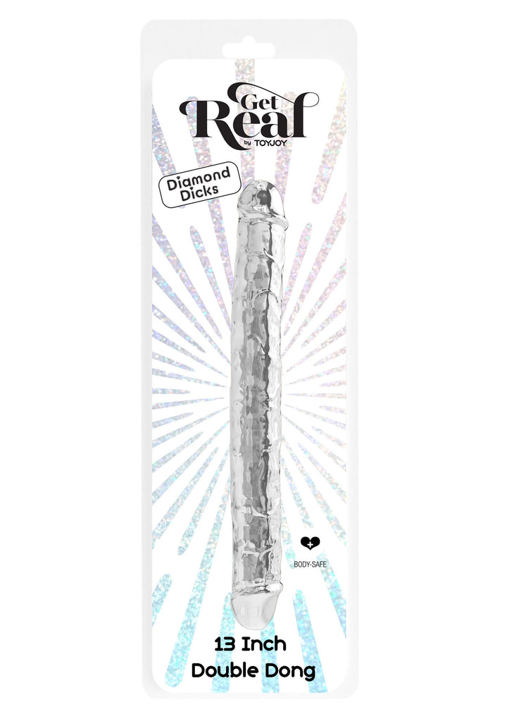 Clear Double Dong TPE 34.5 cm - Transparant - afbeelding 3