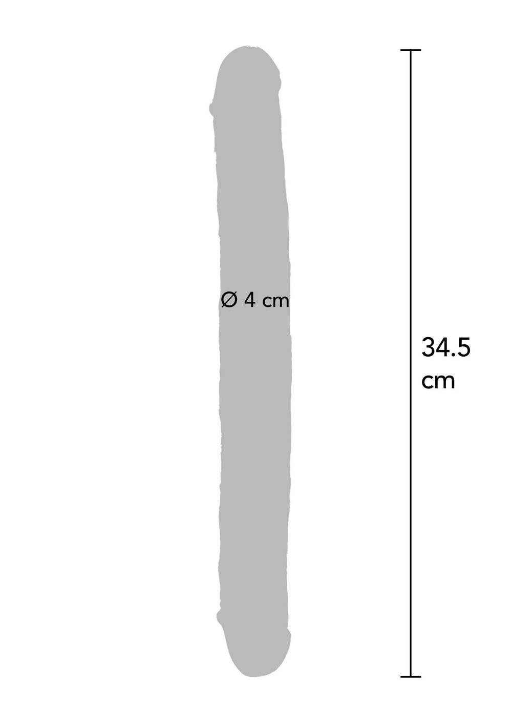 Clear Double Dong TPE 34.5 cm - Transparant - afbeelding 2