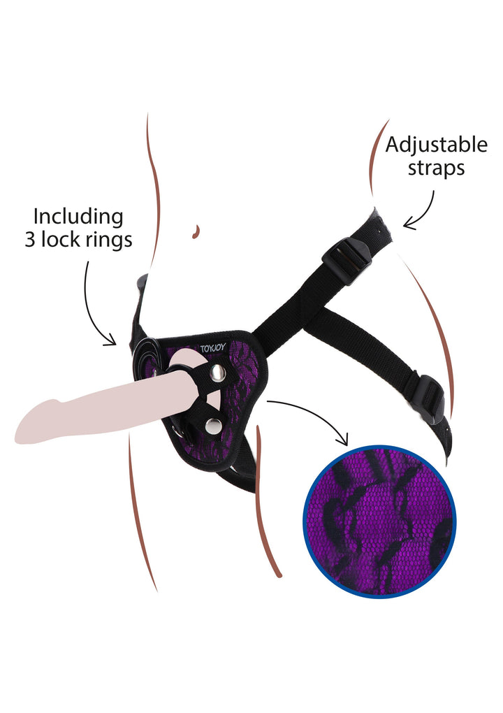 Strap-On Lace Harness - Paars - afbeelding 8