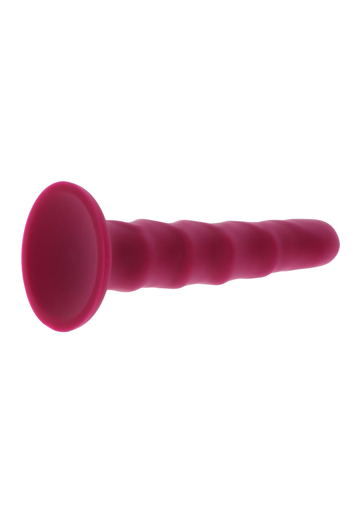 Harness Dong Ribbed Silicone 16 cm - Rood - afbeelding 6