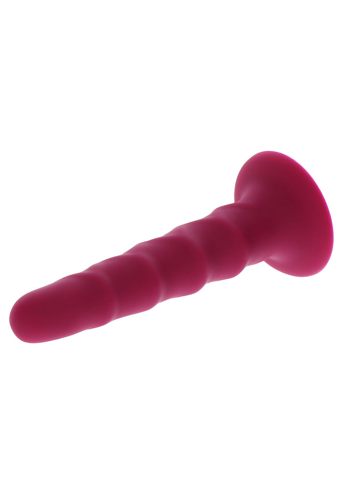 Harness Dong Ribbed Silicone 16 cm - Rood - afbeelding 7