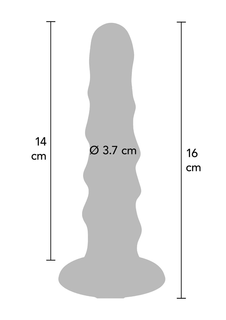 Harness Dong Ribbed Silicone 16 cm - Rood - afbeelding 4