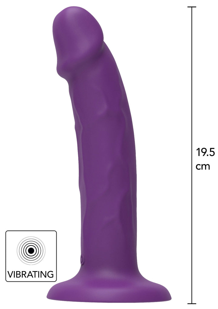 Harness Dong Vibrating Silicone 19.5 cm - Paars - afbeelding 2