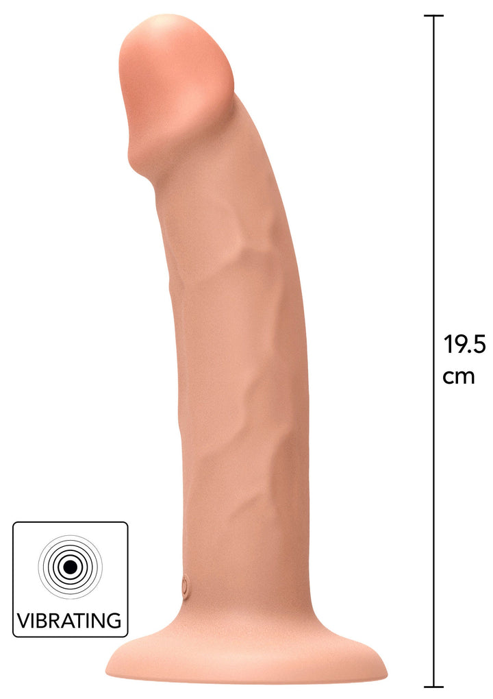 Harness Dong Vibrating Silicone 19.5 cm - Huidskleur - afbeelding 10