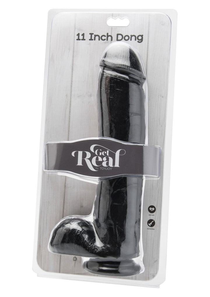 Dildo PVC 28 cm - Zwart - afbeelding 2