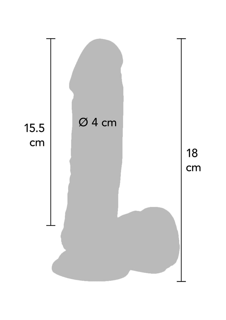Vibrating Dildo PVC 18 cm - Huidskleur - afbeelding 2