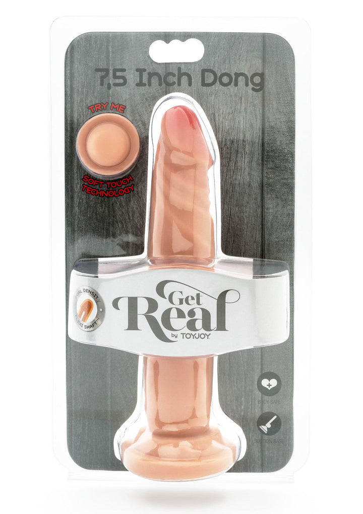 Dual Density Dong TPE 19 cm - Huidskleur - afbeelding 3
