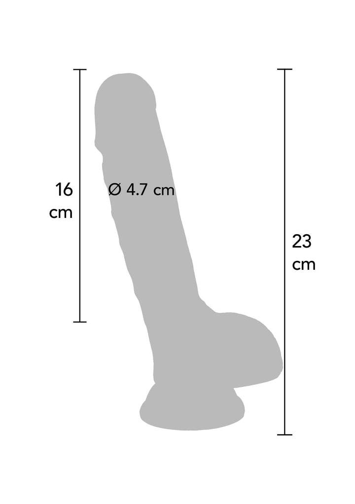 Dual Density Dildo TPE 23 cm - Huidskleur - afbeelding 2