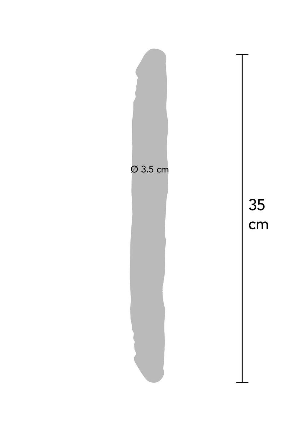 Double Dong PVC 35 cm - Huidskleur - afbeelding 2