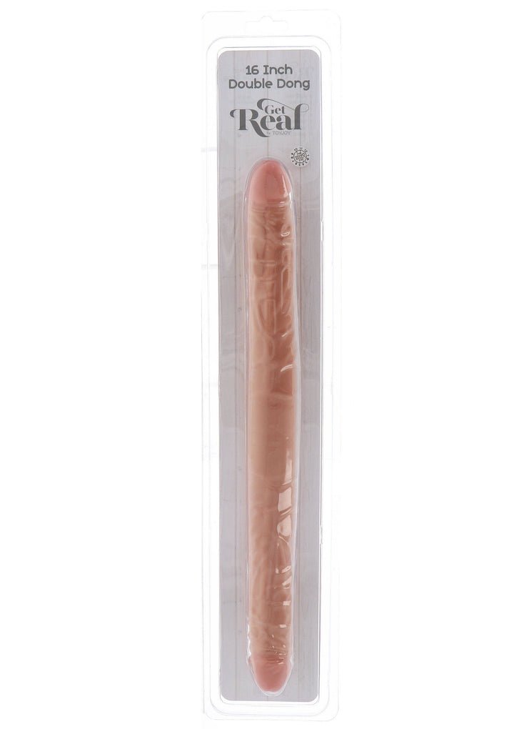 Double Dong PVC 40 cm - Huidskleur - afbeelding 3