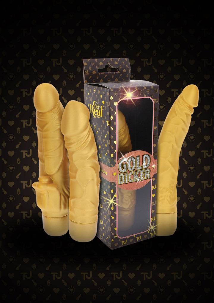 Gold Dicker Stim Vibrator 22 cm - Goud - afbeelding 10