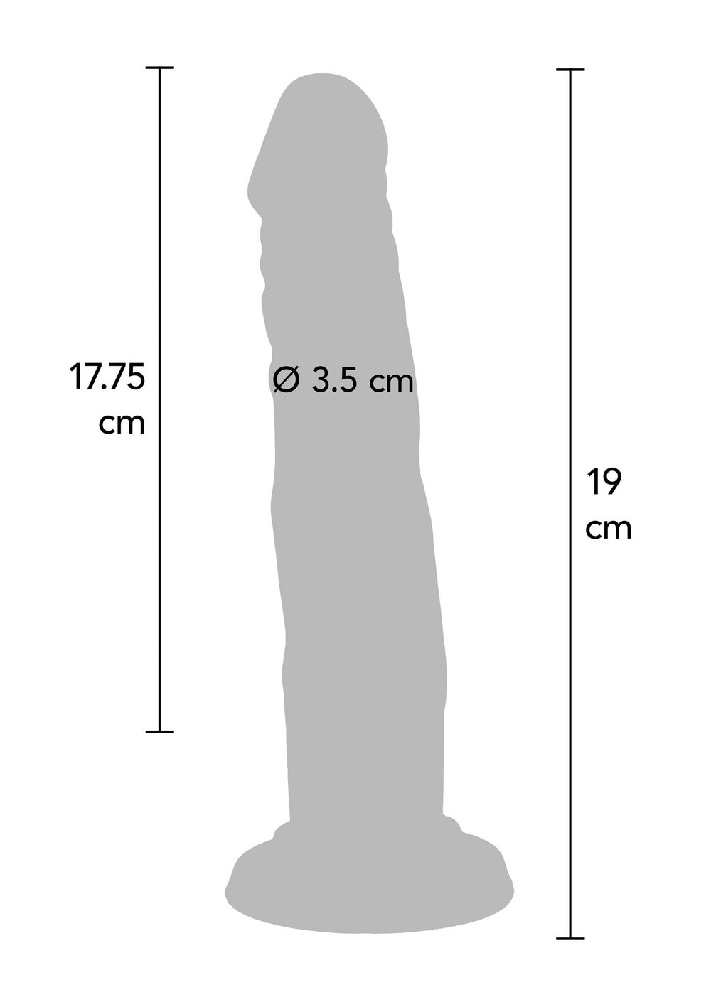 Dong Silicone 19 cm - Huidskleur - afbeelding 2