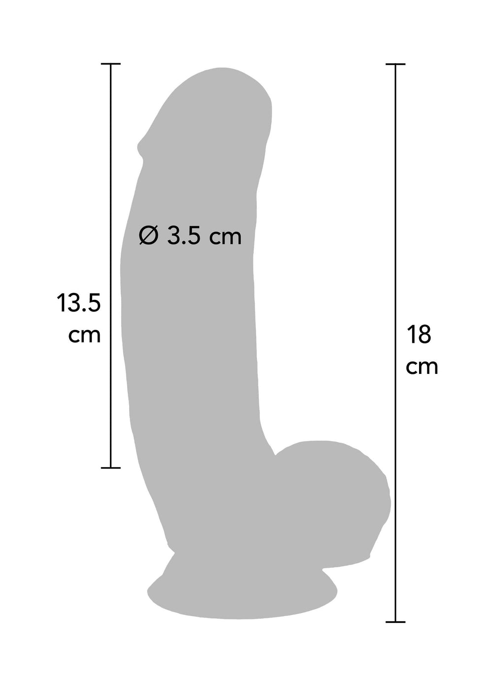 Dildo Silicone 18 cm - Huidskleur - afbeelding 2