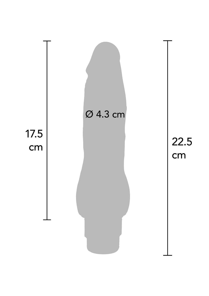 Dual Density Vibrator TPE 22.5 cm - Huidskleur - afbeelding 4