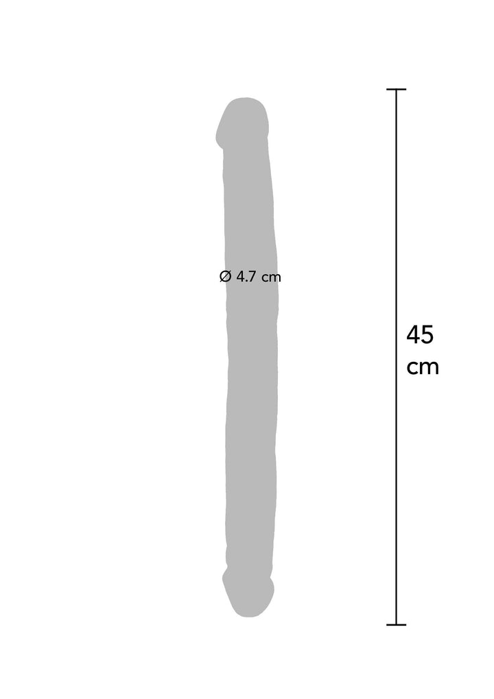 Double Dong PVC 45 cm - Huidskleur - afbeelding 4