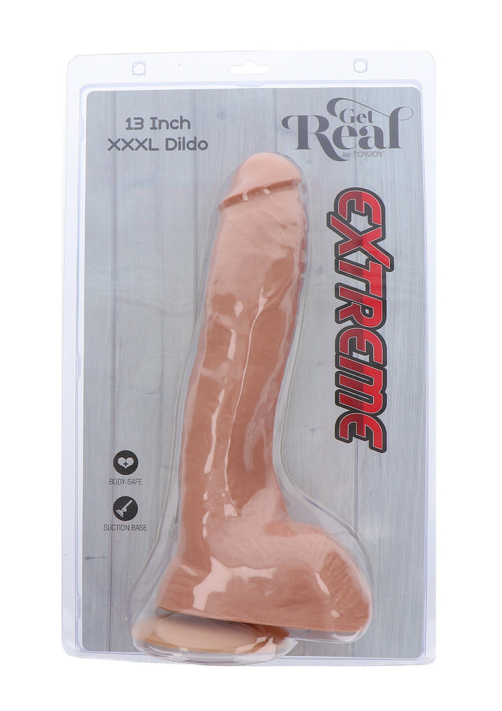 Extreme XXXL Dildo PVC 34 cm - Huidskleur - afbeelding 3