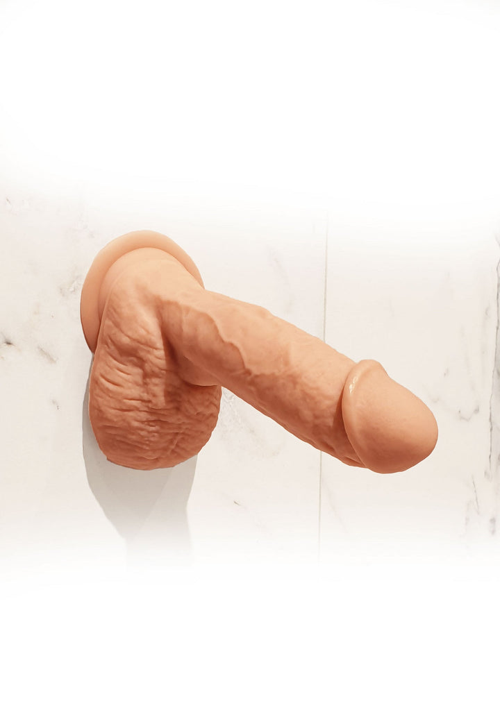 Naked Vibrating Dildo Silicone 17 cm - Huidskleur - afbeelding 7