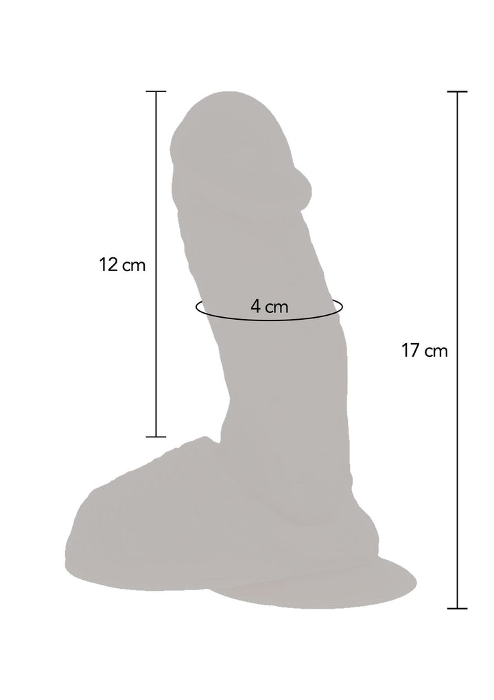 Naked Vibrating Dildo Silicone 17 cm - Huidskleur - afbeelding 4