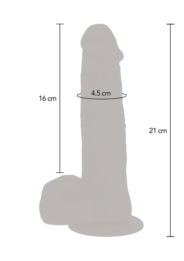 Naked Beaded Dildo Silicone 21 cm - Huidskleur - afbeelding 4