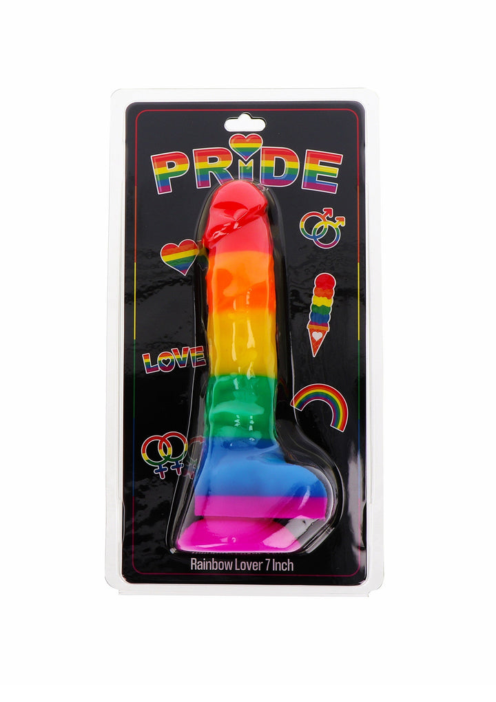 Rainbow Lover Dildo 18 cm - Rainbow - afbeelding 3