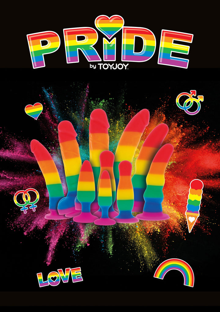 Rainbow Lover Dildo 18 cm - Rainbow - afbeelding 5