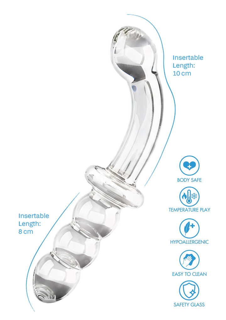 ToyJoy Glass Worxx Dual-Ended Anal & G-spot Dong
