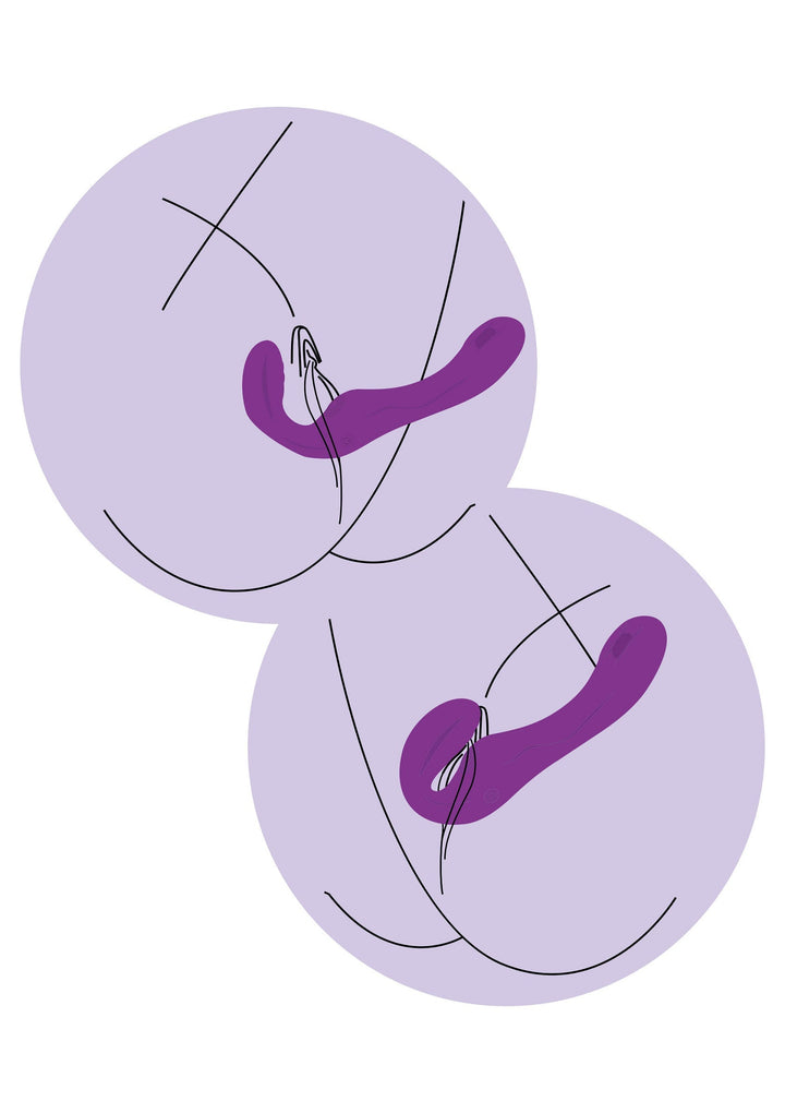 Strapless Strap-On Pulse Vibrator - Paars - afbeelding 11