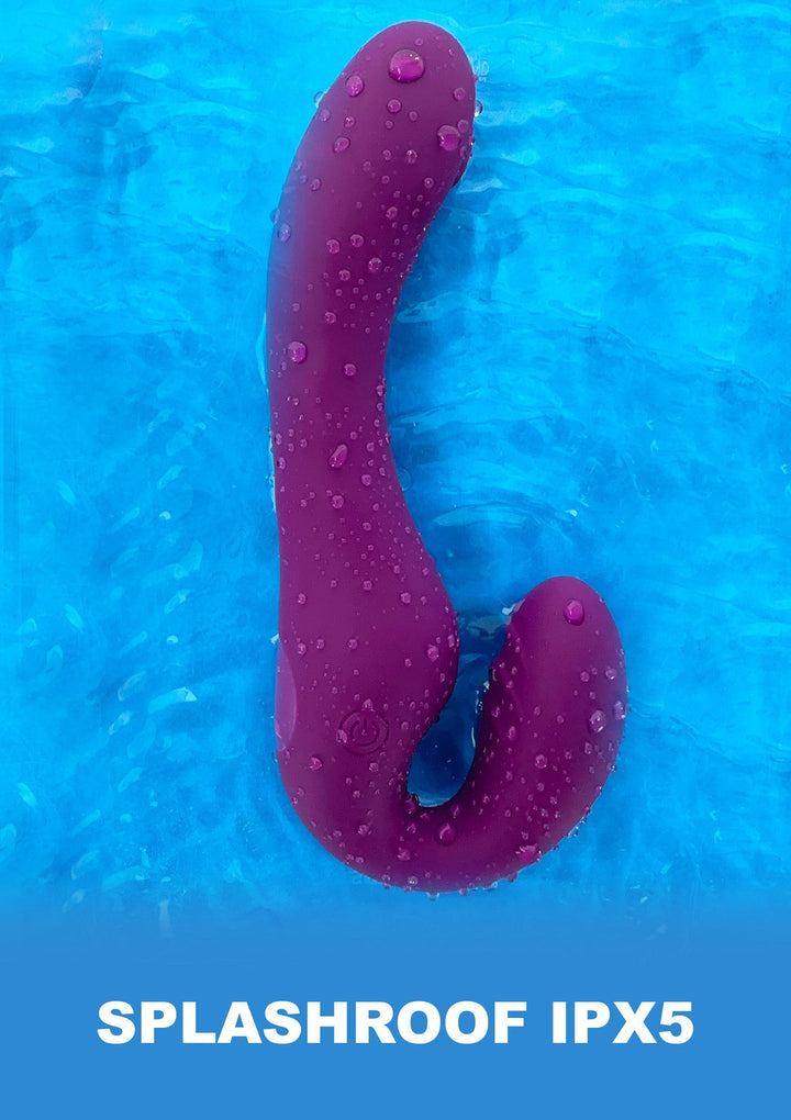 Strapless Strap-On Pulse Vibrator - Paars - afbeelding 12