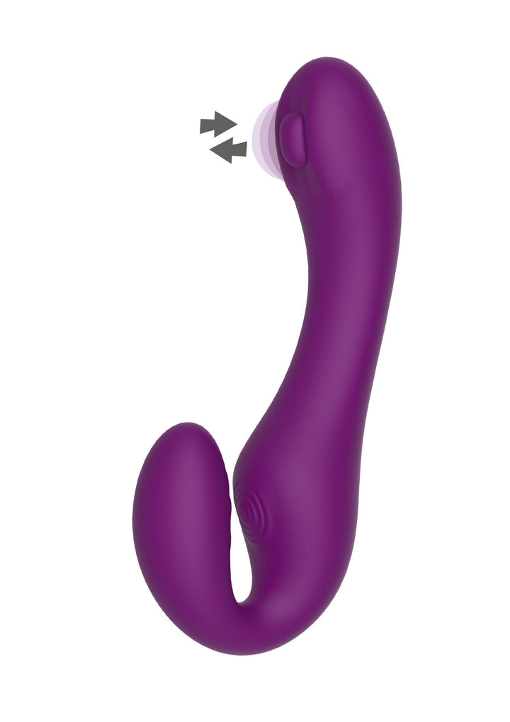 Strapless Strap-On Pulse Vibrator - Paars - afbeelding 13
