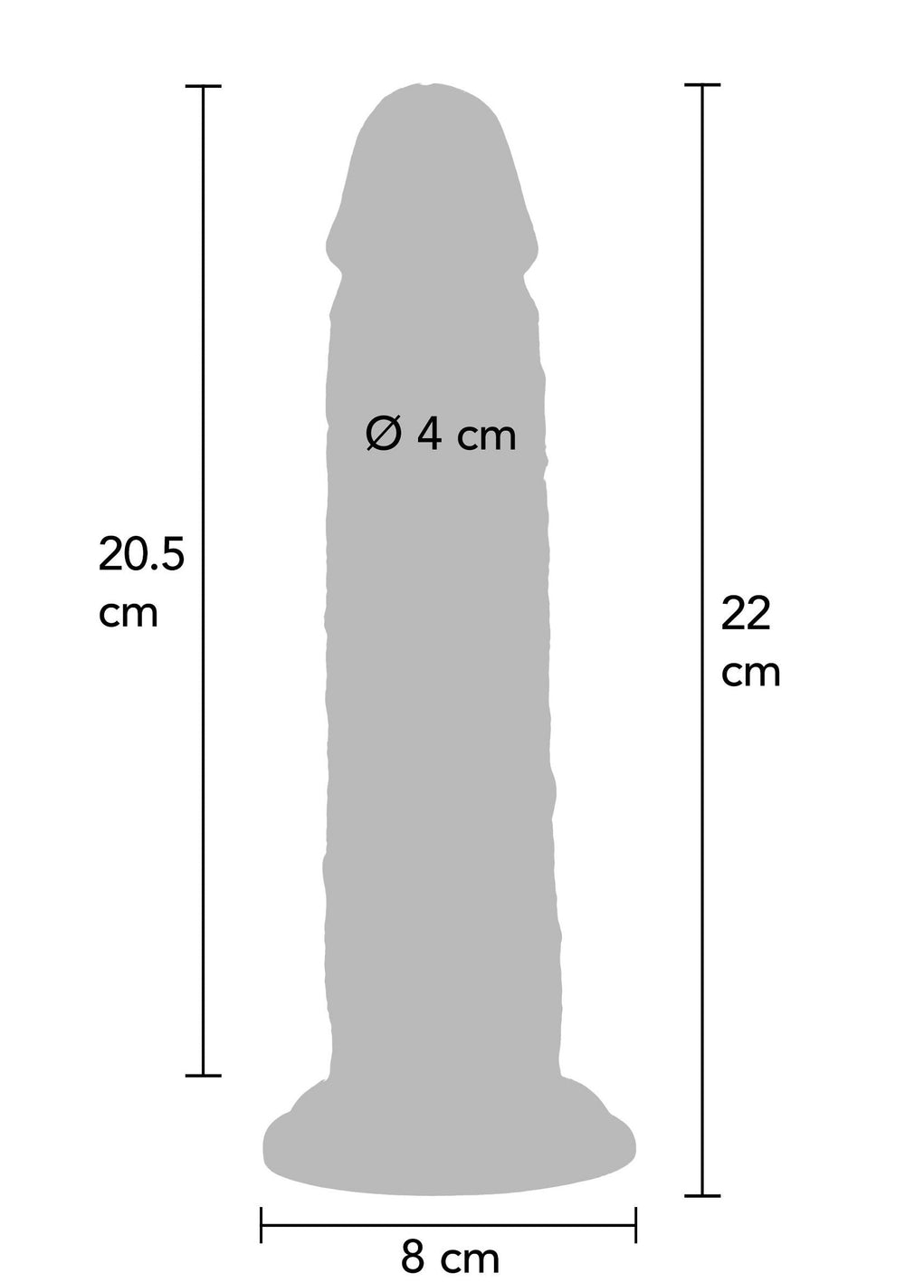 Foreskin Dong Silicone 22 cm - Caramel - afbeelding 2