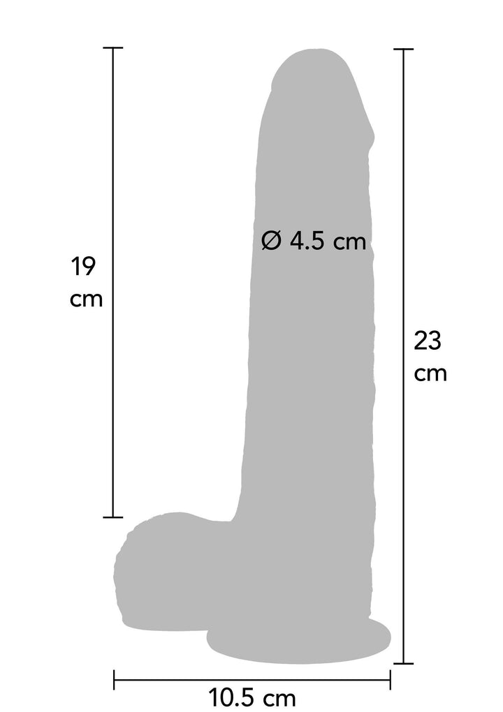 Foreskin Dildo Silicone 23 cm - Caramel - afbeelding 2