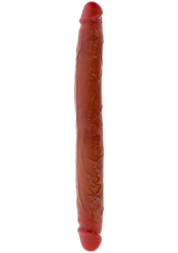 Foreskin Double Dong Silicone 35 cm - Caramel - afbeelding 4
