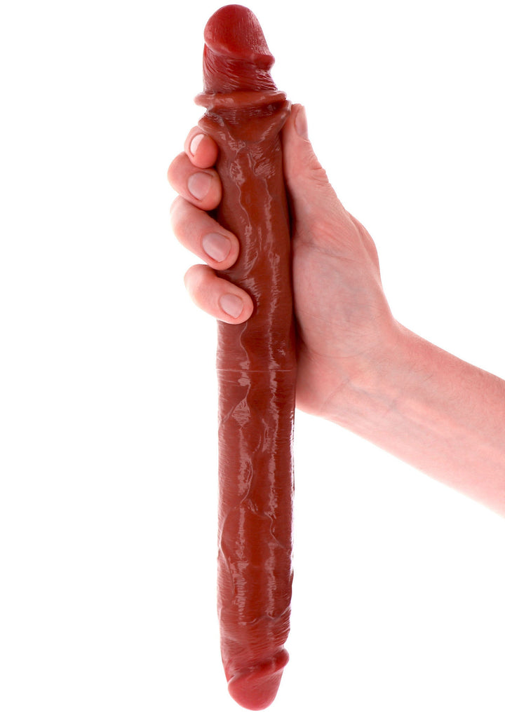 Foreskin Double Dong Silicone 35 cm - Caramel - afbeelding 6
