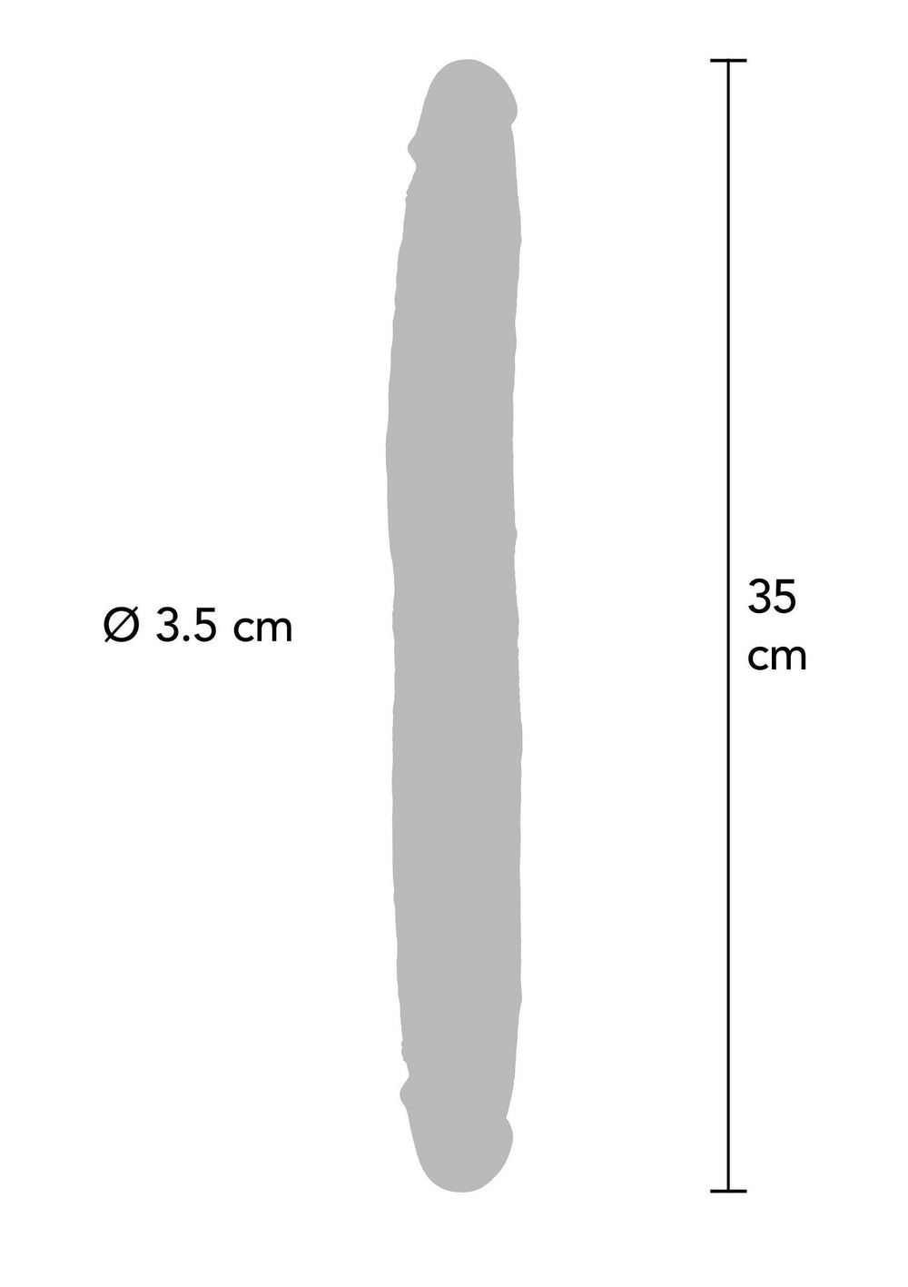Foreskin Double Dong Silicone 35 cm - Caramel - afbeelding 2