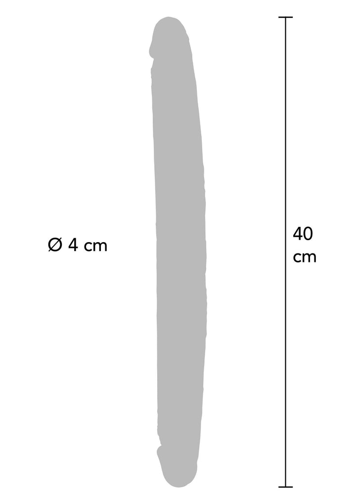 Foreskin Double Dong Silicone 40 cm - Caramel - afbeelding 2