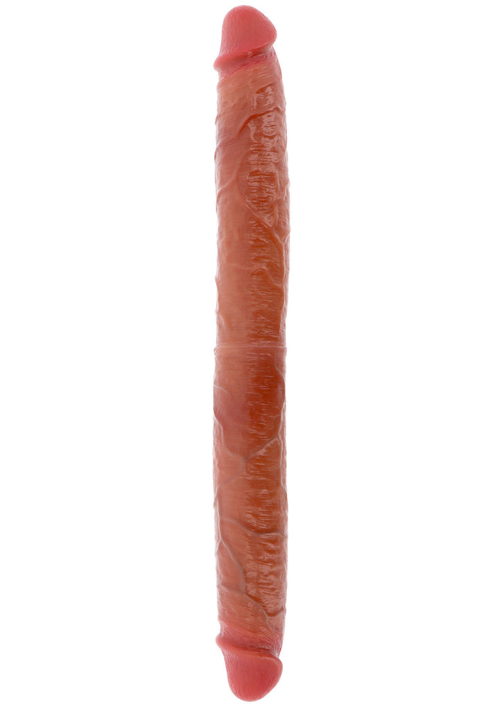 Foreskin Double Dong Silicone 46 cm - Caramel - afbeelding 4