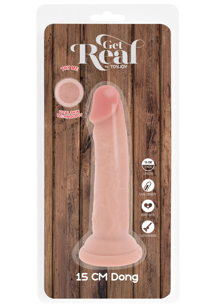 Deluxe Dual Density Dong TPE 15 cm - Huidskleur - afbeelding 3
